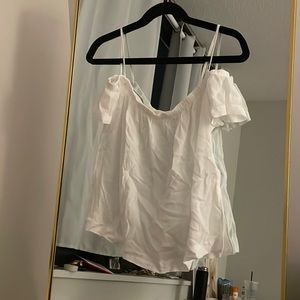 Bella Dahl White Off-Shoulder Tee